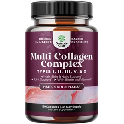 Advanced Multi Collagen Peptides Pills 120ct - Biotin and Collagen Supplement with BioPerine and Hair Skin Nails Vitamins for Women Men - Multi Pills for Women with Types 1 2 3 5 & X