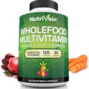 Nutrivein Whole Food Multivitamin for Men & Women – 120 Vegan Multivitamin Caps for Adults – Daily Energy, Immune & Heart Support – Raw Fruit & Veggie Blend + B Vitamins - Not Intended for Kids