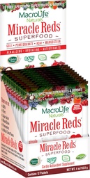 MacroLife Naturals Miracle Reds Superfood Supplement Powder Antioxidants Polyphenols Enzymes Probiotics - Raw Non-GMO Organic Vegan Gluten & Dairy Free (12 Packet)