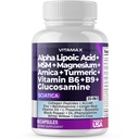 Sciatic Nerve Health Support - Sciatic Nerve Supplement Capsules with Folic Acid, Pea, Glucosamine, MSM, Vitamin B Complex, Alpha Lipoic Acid 300mg – 60ct – Made in USA