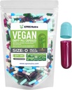 XPRS Nutra Size 0 Empty Capsules - 500 Count Empty Vegan Capsules - Vegetarian Pills - DIY Vegetable Capsule Filling- Veggie Pill Caps for Do-It-Yourself Supplements (Multi Color)