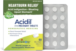 Boiron Acidil for Relief of Acid Reflux, Heartburn, Indigestion, and Upset Stomach - 60 Count