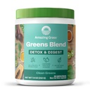 Amazing Grass Greens Blend Detox & Digest: Cleanse with Super Greens Powder, Beet Root Powder, Digestive Enzymes, Prebiotics & Probiotics, Clean Green, 30 Servings (Packaging May Vary)