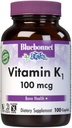 Bluebonnet Vitamin K1 100 mcg Supports Bone Health - Phylloquinone Crystalline Vitamin K Supplement - Non-GMO, Kosher Certified, Gluten-Free, Dairy-Free - 100 Vegan Caplets