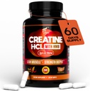 Creatine HCL Capsules with HMB - Workout Supplement for Men & Women, Muscle Builder, Endurance, Strength, Superior to Monohydrate: Instantized for Max Absorption, No Load, No Bloat, 180 Vegan Capsules