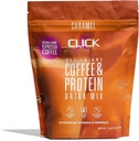 Click Coffee Protein Powder | Double Shot Espresso | 16g Protein | 23 Essential Vitamins | Low Calorie Meal Replacement | 150mg Caffeine | Gluten Free | No Artificial Flavors or Colors | Caramel