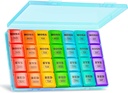 XL Large Weekly Pill Organizer 4 Times a Day, 7-Day Pill Boxes and Organizer AM PM, Big Compartments Pill Case, Monthly Medication Organizer 28 Days Dispenser for Fish Oils