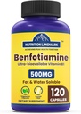 Benfotiamine - Thiamine B1 Supplement, Benfotiamine Supplement - Benfotiamine 120 Capsules, Gluten Free - 500mg per Serving