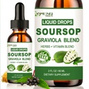 Soursop Graviola Liquid Drops, Organic Soursop Leave Extract w/Sea Moss, Elderberry Vitamin C and Zinc, 16-in-1 Soursop Bitters Liquid for Cell Support, Antioxidant and Immune Support 2 Fl/Oz