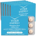 Viter Energy Caffeinated Gum 60mg Caffeine, B Vitamins, Guarana, Sugar Free. (Wintergreen, 12pcs, 6 Pack)