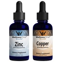 WellnessOne Ionic Liquid Zinc & Liquid Copper - Zinc-Copper Bundle to Support Immune System & Joint, Nerve & Bone Health - 1.67 fl oz Zinc & Copper Liquid Drops