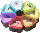 Weekly Pill Organizer 7 Day, Cute Portable Large Daily Medicine Box, Easy to Open, BPA Free Travel Pill Case Reminder for Medication Dispenser Vitamin Fish Oil Supplements Capsule DHA Holder