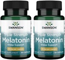 Swanson Triple Strength Melatonin - Natural Sleep Support for Disrupted Sleep Cycles - (60 Capsules, 10mg Each) 2 Pack