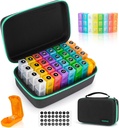 Monthly Pill Organizer 3X a Day with 7-Day Travel Medicine Organizing Bag, Medicine Pill Box with 32 Daily Compartments, 31 Day Pill Holder 30 Day Pill Case for Vitamin, Supplement and Medication