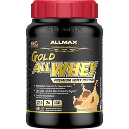 ALLMAX Gold ALLWHEY Whey Protein Powder, Peanut Butter, 2 lb, 24g Protein Per Scoop, High Protein for Muscle Recovery, Lean Muscle Growth & Post Workout Nutrition, Gluten Free, 30 Servings