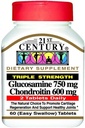 21st Century Glucosamine 750 mg & Chondroitin 600 mg - Triple Strength - 60 Tablets, Pack of 2
