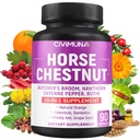 Horse Chestnut Capsules with Horse Chestnut, Butcher's Broom Root, Cayenne Pepper and More - 90 Capsules for 3 Months Supply