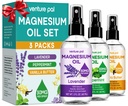Venture Pal 3-Pack Topical Magnesium Oil Spray Set for Feet – Ideal Gift for Relaxation, Better Sleep, Muscle Relief for Legs & Joints, Healthy Hair & Skin. Fast Absorption, Non-Greasy