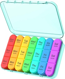 Pill Organizer 3 Times a Day, Weekly Pill Organizer 3x a Day, Pill Box 7 Day, Daily Pill Box Organizer, Travel Container Pill Cases Organizers 7 Day, Medicine Organizer to Hold Vitamins and Medication