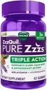 ZzzQuil Pure Zzzs Triple Action Gummy Melatonin Sleep Supplement, 21 Count (Pack of 2), 42.0 Count