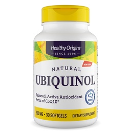 Healthy Origins Ubiquinol (Active Form of CoQ10), 200 mg - Ubiquinol Supplements for Heart Health & Antioxidant Support - Gluten-Free & Non-GMO Supplement - 30 Softgels