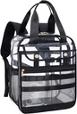 Clear PVC Transparent Backpack, Large Multi-pocket for Work & Travel (Black)