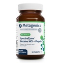 Metagenics SpectraZyme Betaine HCl with Pepsin - Digestive Support for Protein Breakdown & Nutrient Absorption* - Betaine Hydrochloride 650 mg & Pepsin 40 mg - Non‑GMO, Gluten‑Free - 90 Capsules