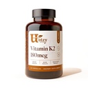 Utzy Naturals Vitamin K2 | 180 mcg of MenaQ7® Form of K2 | Made in USA | 60 Capsules
