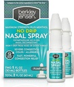 berkley jensen No Drip Severe Congestion Nasal Spray - Maximum Strength Decongestant with Oxymetazoline HCl & Menthol - Pump Mist Applicator, No Steroid, 12 Hour Relief, 1 Fluid Ounce (Pack of 2)