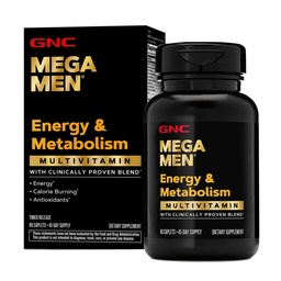 GNC Mega Men Energy & Metabolism Multivitamin for Men | Antioxidants and Increased Calorie Burning | 90 Count