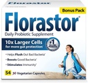 Florastor Daily Probiotic Supplement for Women and Men, Proven to Support Digestive Health, Saccharomyces Boulardii CNCM I-745 (54 Capsules), Pack of 4