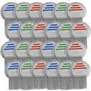 Lice Comb - (Pack of 24) Head Lice Treatment that's Individually Packaged Professional Stainless Steel Louse and Nit Combs Removes Eggs with Rounded Tips for Comfort