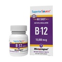 Superior Source No Shot Methylcobalamin B-12 10000 mcg - Vitamin B-12 to Support Energy Production, Brain Health & Overall Wellness - Sublingual Tablets for Quick Absorption - 30 Dissolving Tablets
