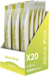 Mitra9 Kava Powder RelaxPak - Lemonade Kava Extract Powder Packets | Mood Enhancer | Plant Based | Promotes Natural Calm & Clarity | Easy Open Single-Serving Stick (20)