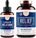 WINDSOR BOTANICALS Menopause Multivitamin and Liquid Melatonin 3mg - Female Health Support Bundle