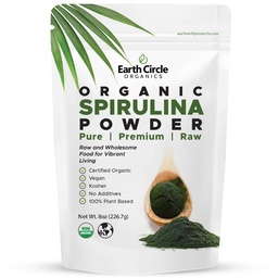 Spirulina Powder, Kosher, Raw and Non-Irradiated | Pure Vegan Protein | Premium Energy Superfood, High in Amino Acids and Antioxidants - 8oz