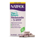 Natrol Melatonin + 5-HTP Time Release Sleep Aid, Triple Action Formula, Calm the Mind, Fall Asleep Faster and Stay Asleep Longer, 60 Bi-Layer Tablets, Up to a 60 Day Supply