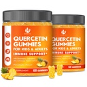 (2 Pack) Sugar Free Quercetin with Bromelain Gummies for Kids & Adult - Immune, Antioxidant, Seasonal Support, 1000mg Quercetin Supplements with Bromelain, Zinc, Elderberry, Vitamin C D3 E, 120 Count
