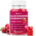 Glucosamine Chondroitin Gummies with MSM & Elderberry Extra Strength 3000MG - Joint Support, Antioxidant Immune Support Supplement for Adults, Men & Women - 90 Raspberry Gummies