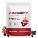 Astaxanthin Supplement – Natural Antioxidant Support – 12mg High Strength Softgels – Clean Formula, Gluten-Free, Easy to Swallow Capsules for Daily Wellness