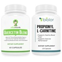 VitaMonk Quercetin Complex + Propionyl-L-Carnitine (PLCAR) Bundle – Immune & Antioxidant Support – Quercetin 500 mg per Serving (2 Capsules) with Bromelain + PLCAR