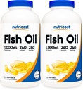 Nutricost Fish Oil Omega 3 Softgels with EPA & DHA (1000mg of Fish Oil, 560mg of Omega-3), 240 Softgels, Non-GMO, Gluten Free. (Pack of 2)