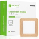 NeuHeils Silicone Foam Dressing with Gentle Border 4''x4'', 20 Pack for Bed Sore Leg Ulcer, High Absorbency Large Waterproof Silicone Wound Bandage