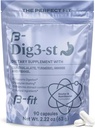 B-FIT Digestive Herbal Supplement - Ginger Root, Turmeric, Fennel and Cuachalalate - 60 Capsules - 100% Natural Formula for Easy Digestion & Stomach Comfort - Use Before Meals