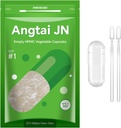 Size 1 Empty Capsules Vegan Plant Based Clear (500 Count) Gluten Free, Non-GMO, Halal Certified Pill Caps Filling Kit with 2 Spoons for Vegetarian DIY Your Own Supplements
