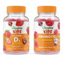 Lifeable Probiotic 2 Billion CFU Kids + Vitamin D Kids, Gummies Bundle - Great Tasting, Vitamin Supplement, Gluten Free, GMO Free, Chewable Gummy