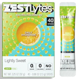40 Sticks Low Sodium Sugar Free & 0 Calorie Electrolyte Hydration Packets, Lightly Sweet Electrolyte Powder Drink Mix, Liquid Daily IV Flavors | Lemon