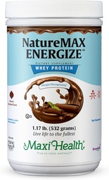 NatureMax EnergizeTM Whey Protein Powder- Energy Support Meal Replacement - 20g Protein Per Serving - Natural Chocolate Flavor - Kosher Dairy Vitamin - 1.17lb