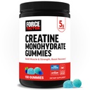 Force Factor Creatine Monohydrate Gummies, NSF Certified, 5g Dose for Men & Women to Support Muscle, Strength, Recovery, Cognitive Health & Memory, Packaging May Vary, Blue Raspberry, 150 Gummies