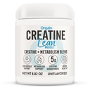Orgain Micronized Creatine Monohydrate Lean Muscle Powder with Metabolism Blend, Unflavored, 50 Servings, Supports Muscle Strength and Brain Health, No Dairy or Soy, Gluten Free, Vegan